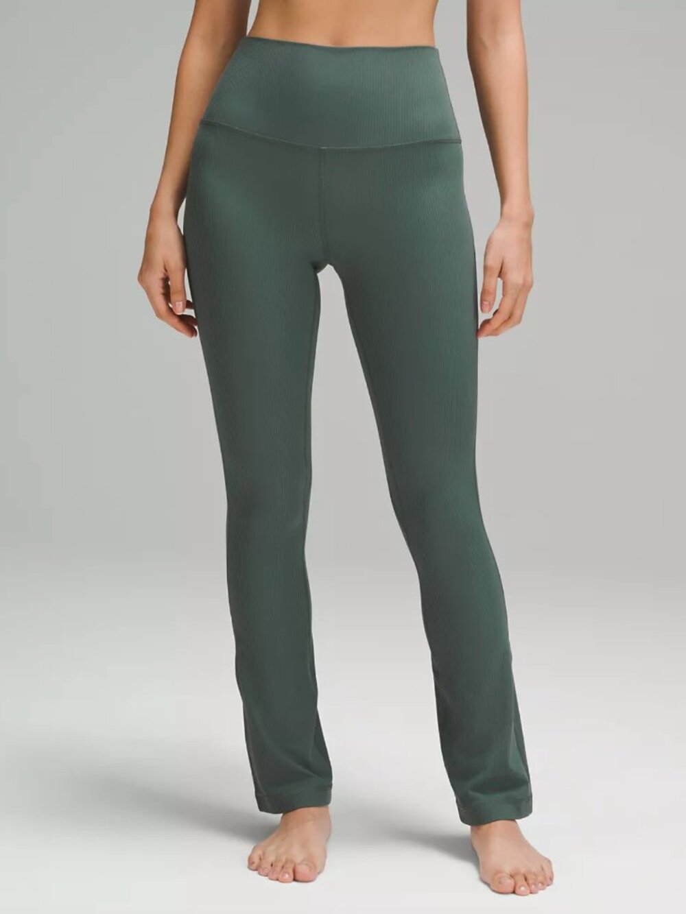 Lululemon Align Ribbed Mini-Flare Pants X-Short in Dark Forest Size 10